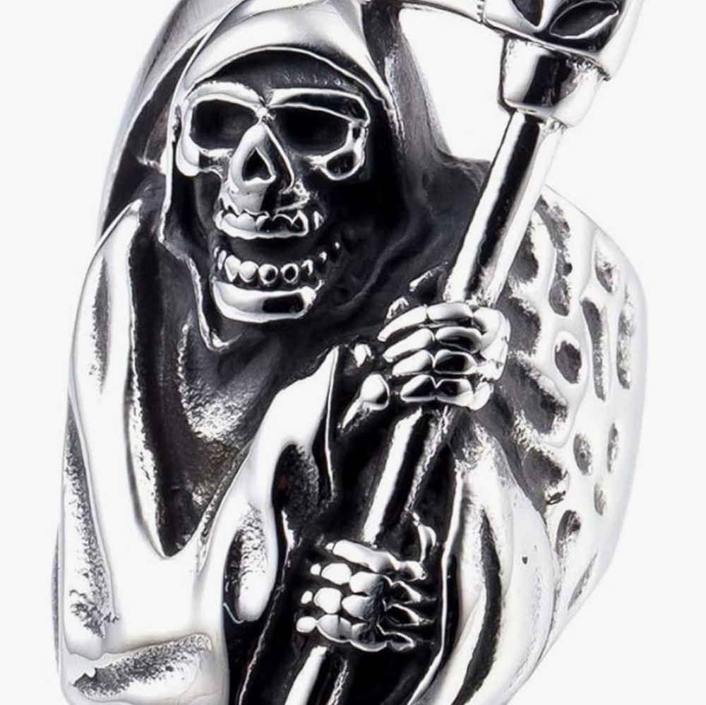 Silver Skull Statement Ring - image 2